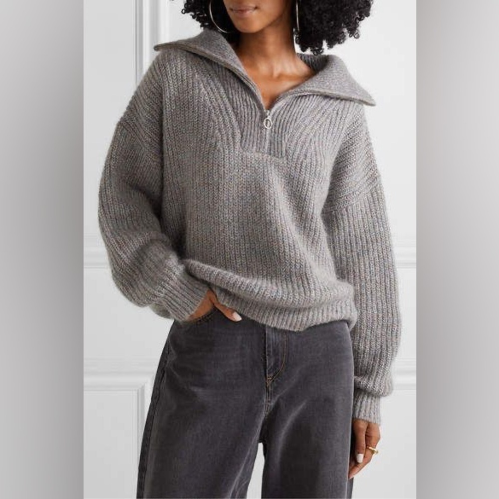 Isabel Marant Myclan Marbled Gray Zip Up Sweater sz fr34 / XS